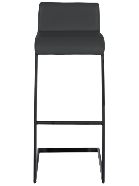 Sæt med 2 barstole Newport B imiteret læder, mørkegrå