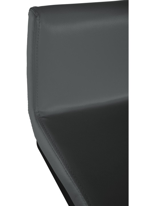 Sæt med 2 barstole Newport B imiteret læder, mørkegrå