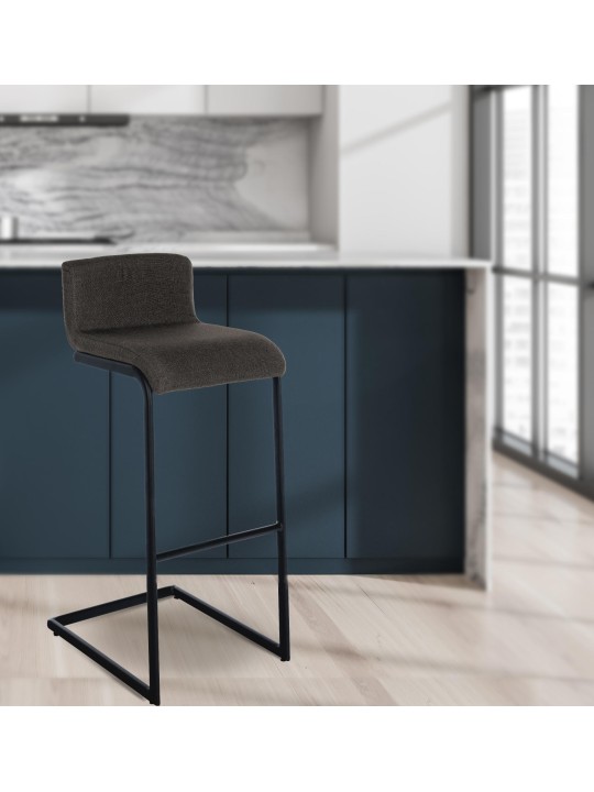 Sæt med 2 barstole Newport B stof, mørkegrå