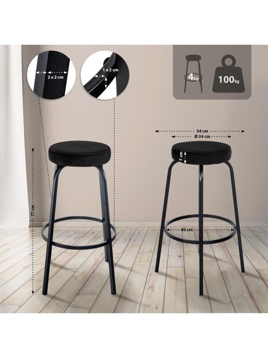 Barstol Kamari fløjl, sort Barstol Kamari fløjl, sort