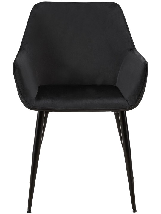 Sæt med 2 spisestuestole Vessa velvet, sort