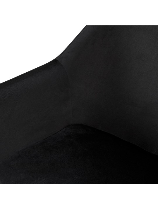 Sæt med 2 spisestuestole Vessa velvet, sort