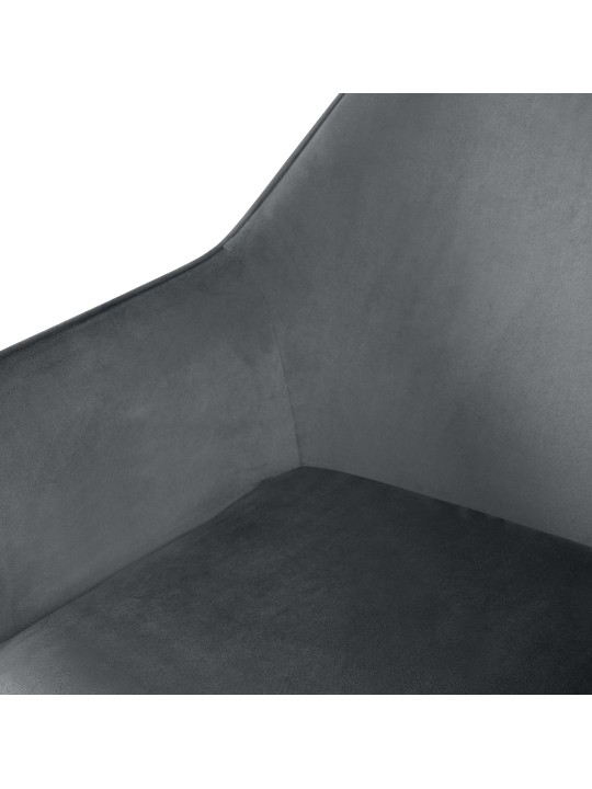 Spisestuestol Luena fløjl, mørkegrå