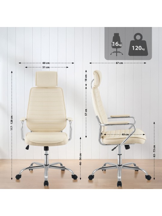 Kontorstol Rako stof, creme