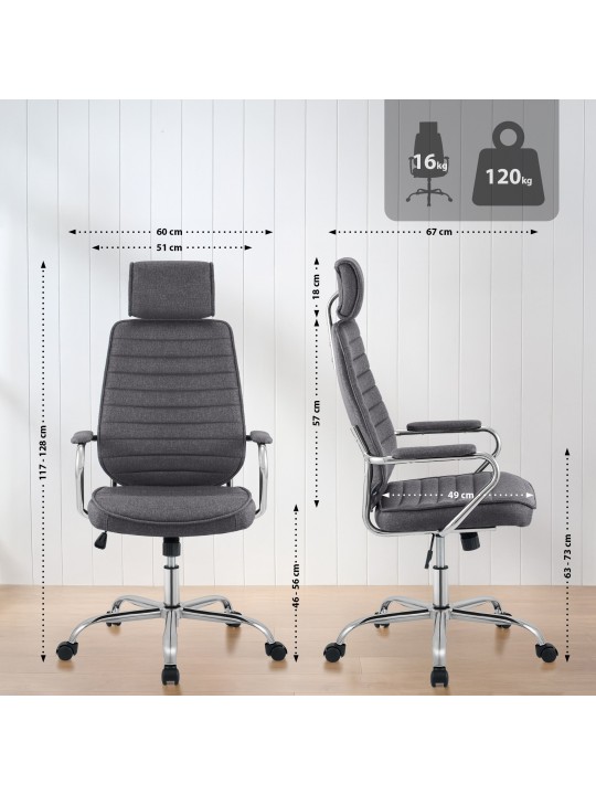 Kontorstol Rako stof, mørkegrå