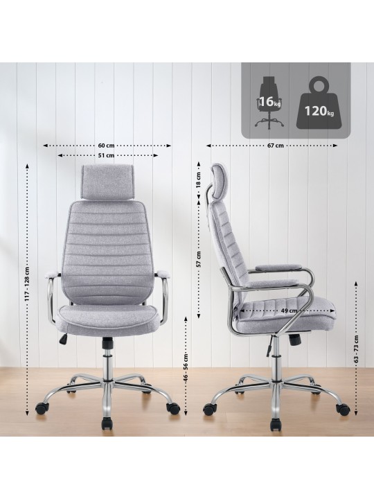 Kontorstol Rako stof, lysegrå