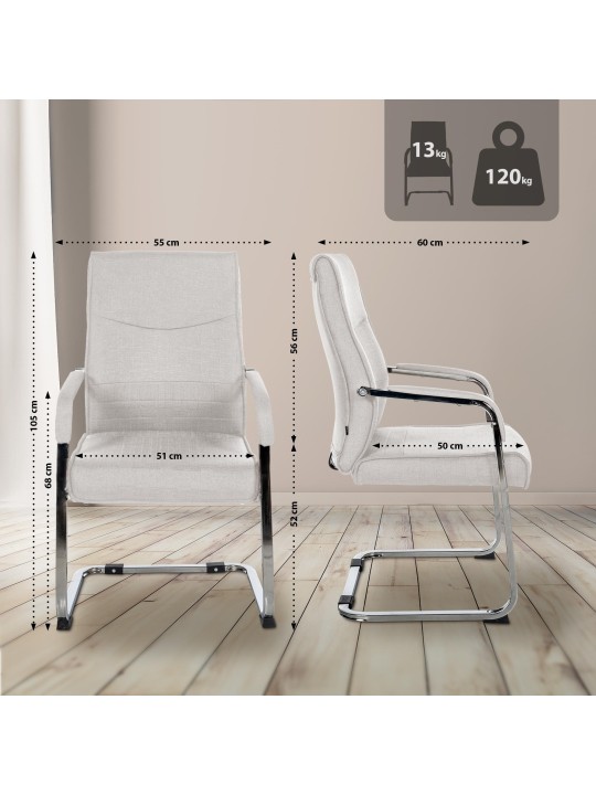 Sæt med 2 besøgsstole Hobart stof, grå Sæt med 2 besøgsstole Hobart stof, grå