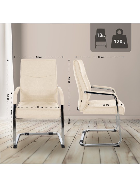 Sæt med 2 besøgsstole Hobart stof, creme Sæt med 2 besøgsstole Hobart stof, creme