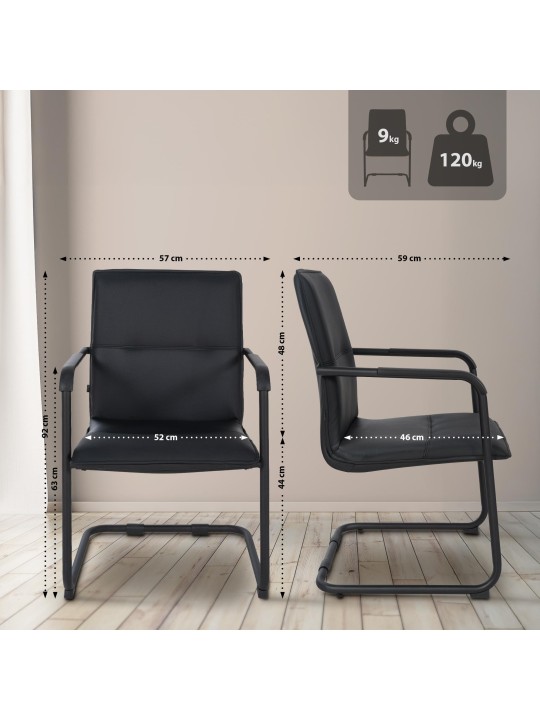 Besøgsstol Seattle, sort/sort