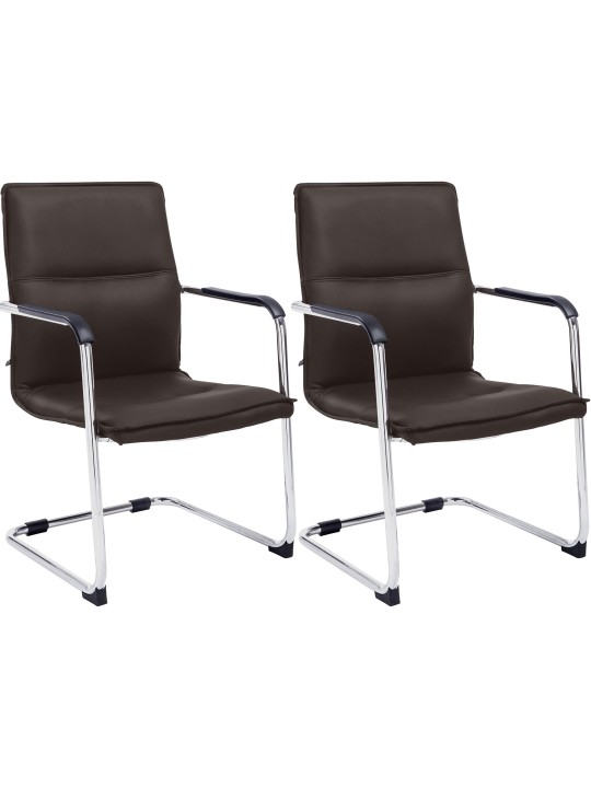 Sæt med 2 besøgsstole Seattle, brun