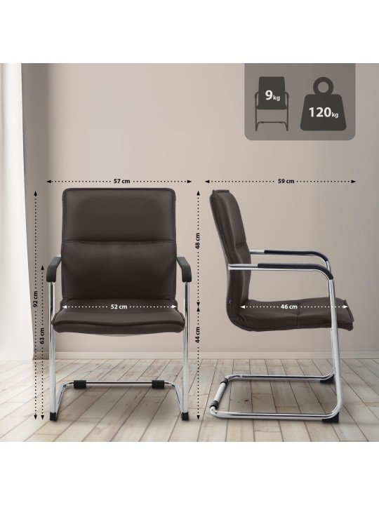 Sæt med 2 besøgsstole Seattle, brun