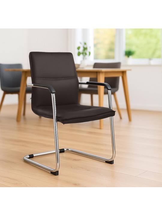 Sæt med 2 besøgsstole Seattle, brun