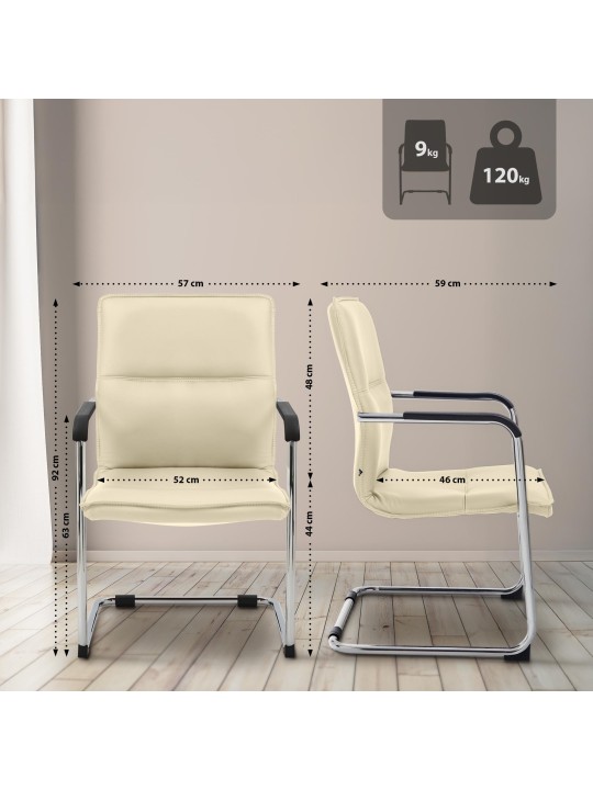 Sæt med 2 besøgsstole Seattle, creme Sæt med 2 besøgsstole Seattle, creme