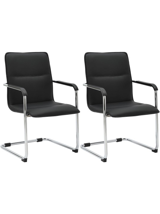 Sæt med 2 besøgsstole Seattle, sort
