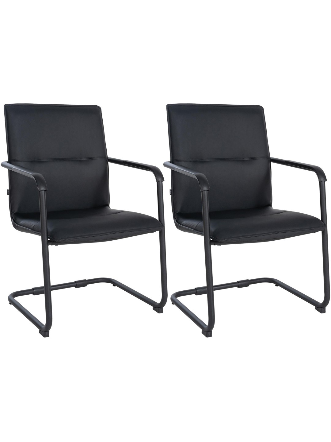 Sæt med 2 besøgsstole Seattle, sort/sort