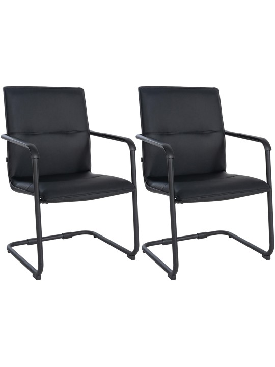 Sæt med 2 besøgsstole Seattle, sort/sort