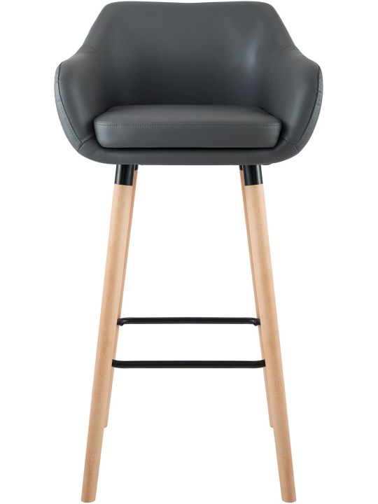 Barstol Grant imiteret læder, grå