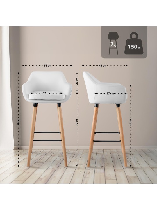 Barstol Grant imiteret læder, hvid Barstol Grant imiteret læder, hvid