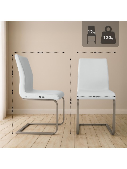 Belfort spisestuestol, hvid