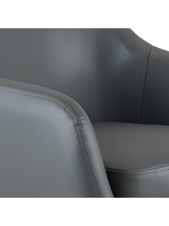 Sæt med 2 barstole Grant imiteret læder, grå