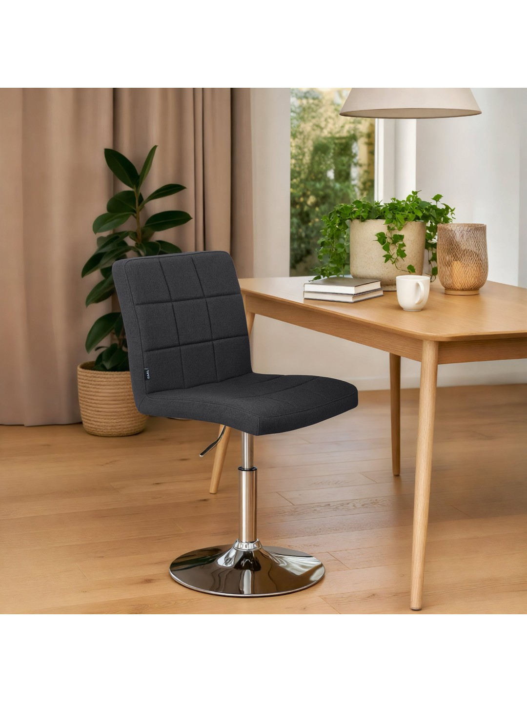 Stol Ricky stof, sort