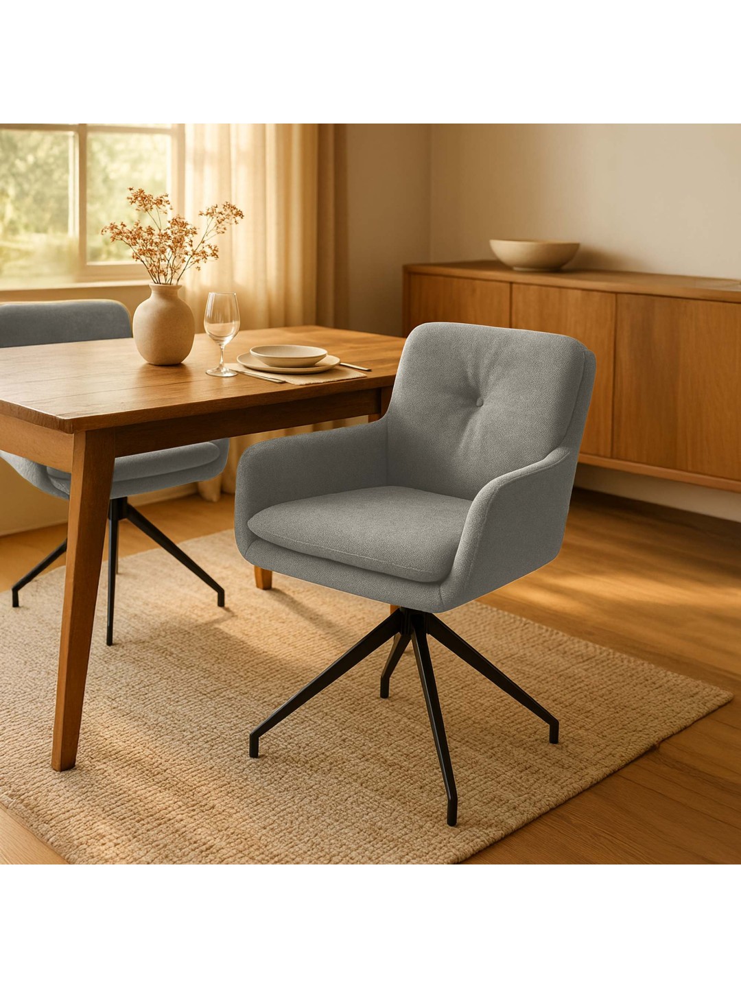 Spisestuestol Pickett stof, taupe