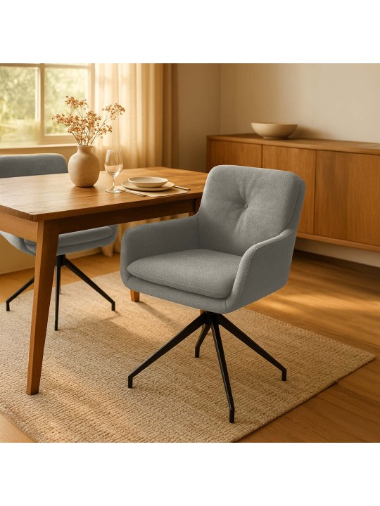 Spisestuestol Pickett stof, taupe