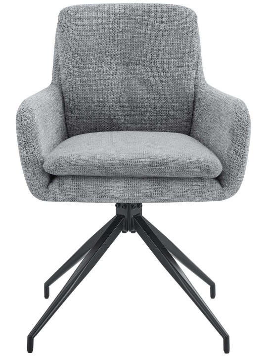 Sæt med 2 spisestuestole Pickett stof, grå