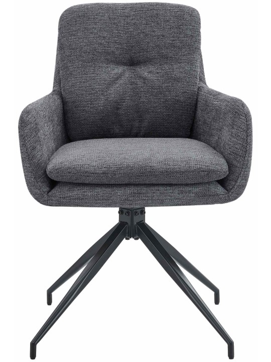 Sæt med 2 spisestuestole Pickett stof, mørkegrå