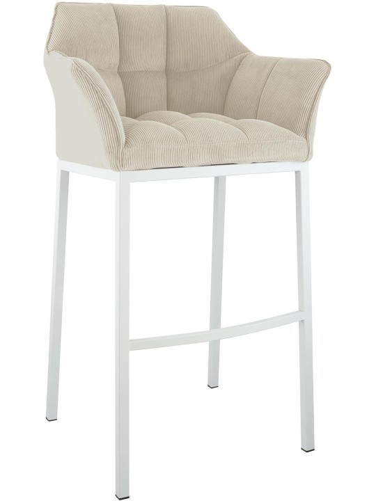 Barstol Damaso W Cord med 4 fods stel, creme Barstol Damaso W Cord med 4 fods stel, creme