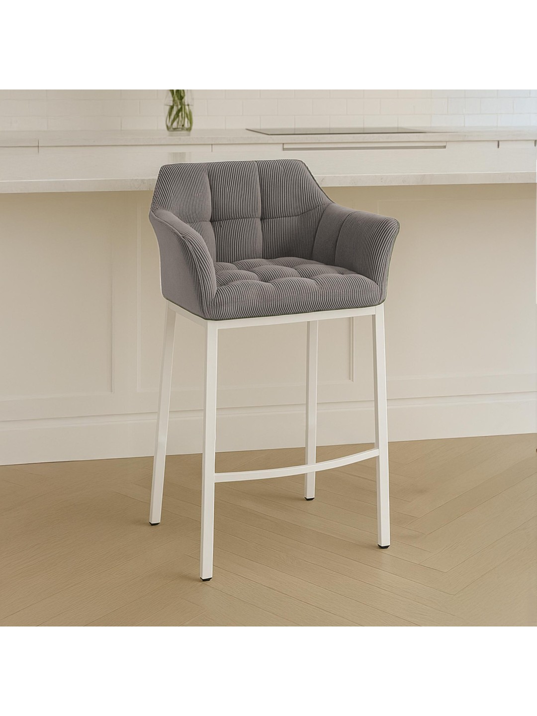 Barstol Damaso W Cord med 4 fods stel, taupe