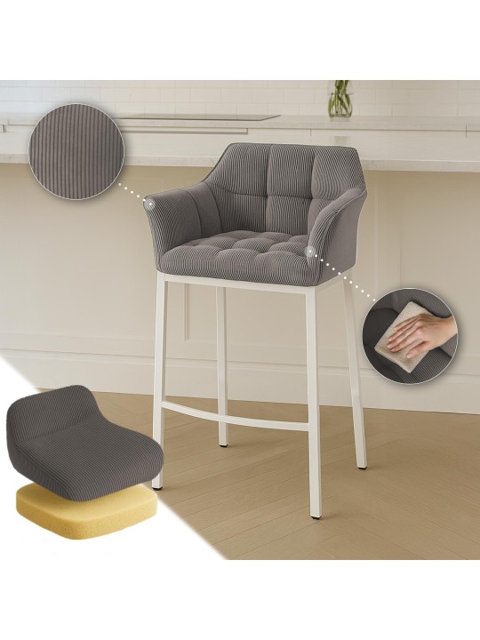 Barstol Damaso W Cord med 4 fods stel, taupe Barstol Damaso W Cord med 4 fods stel, taupe