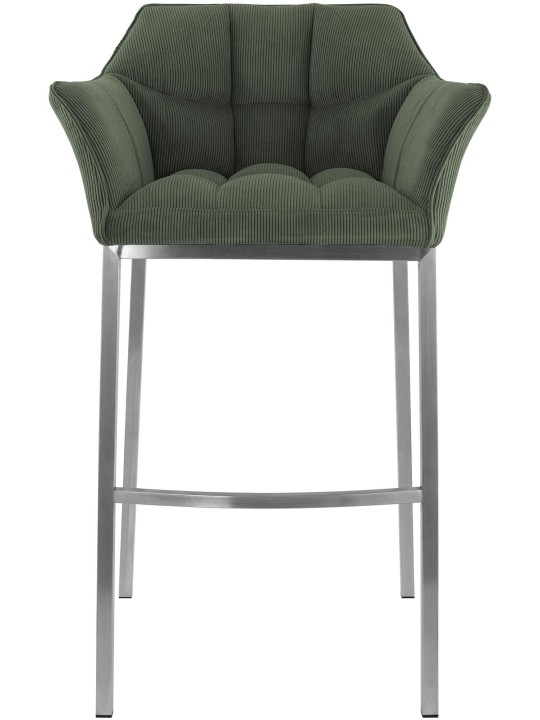 Barstol Damaso E Cord med 4 fods stel, grøn