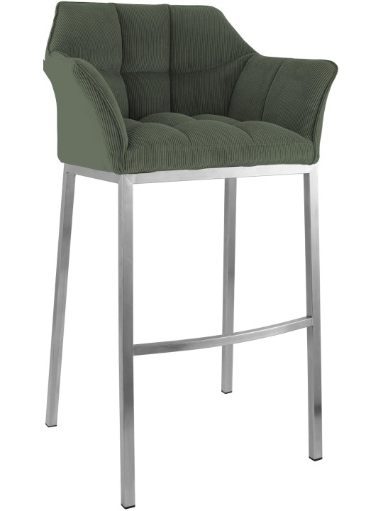 Barstol Damaso E Cord med 4 fods stel, grøn