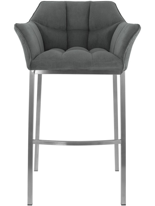 Barstol Damaso E Cord med 4 fods stel, grå