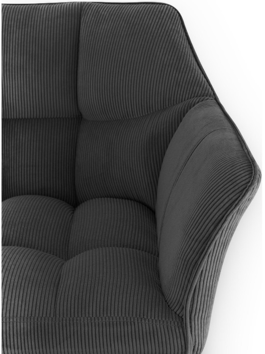 Barstol Damaso E Cord med 4 fods stel, mørkegrå