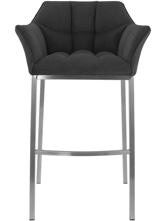 Barstol Damaso E Cord med 4 fods stel, mørkegrå