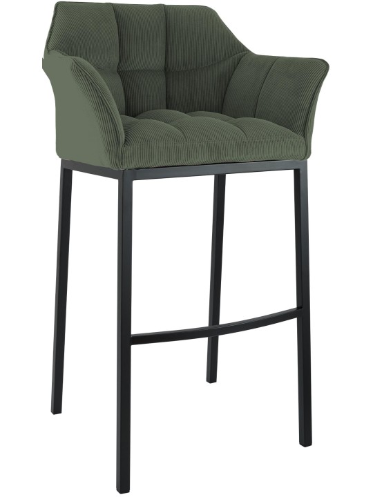 Barstol Damaso B Cord med 4 fods stel, grøn Barstol Damaso B Cord med 4 fods stel, grøn