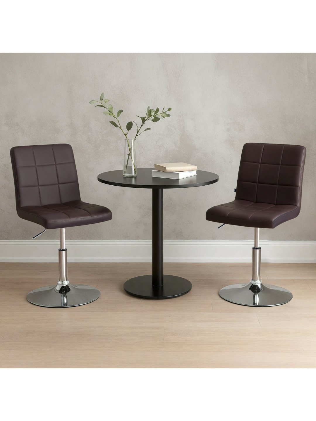 Stol Ricky imiteret læder, brun