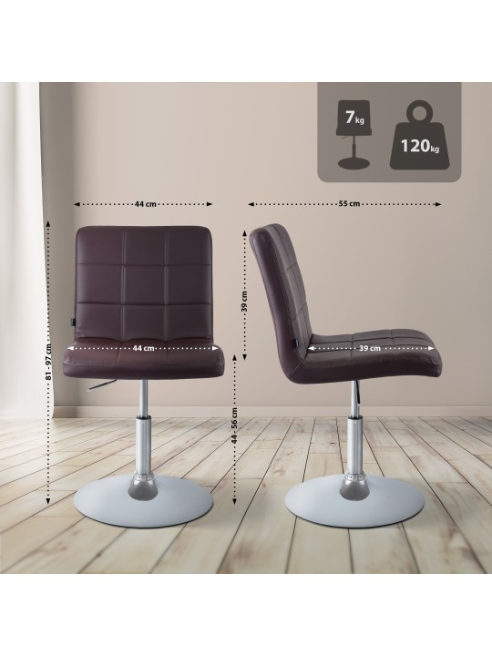 Stol Ricky imiteret læder, brun