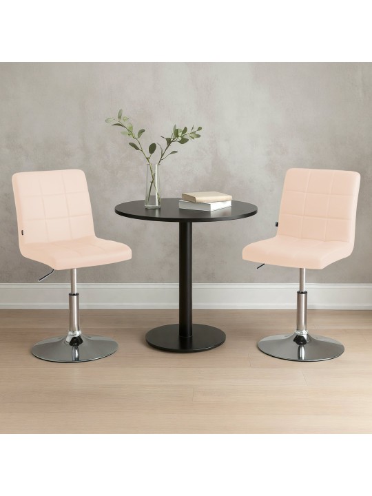 Stol Ricky imiteret læder, creme