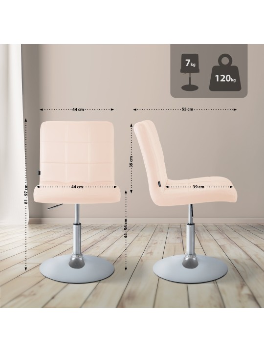 Stol Ricky imiteret læder, creme