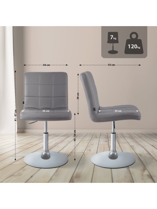 Stol Ricky imiteret læder, grå