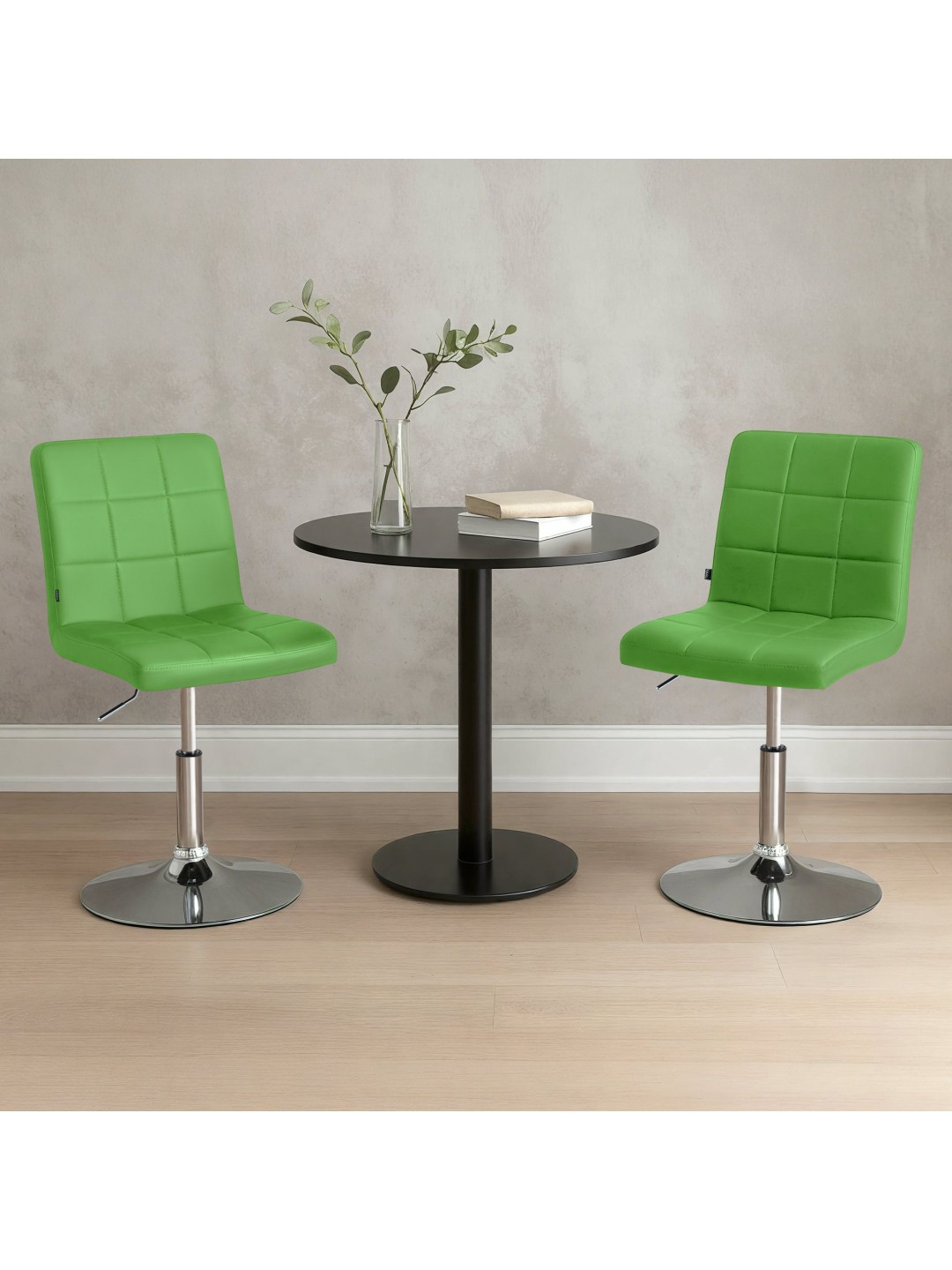Stol Ricky imiteret læder, grøn