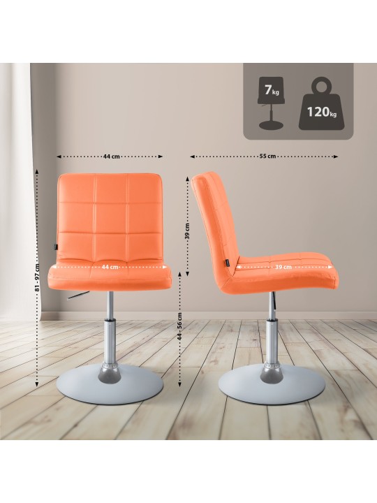 Stol Ricky imiteret læder, orange