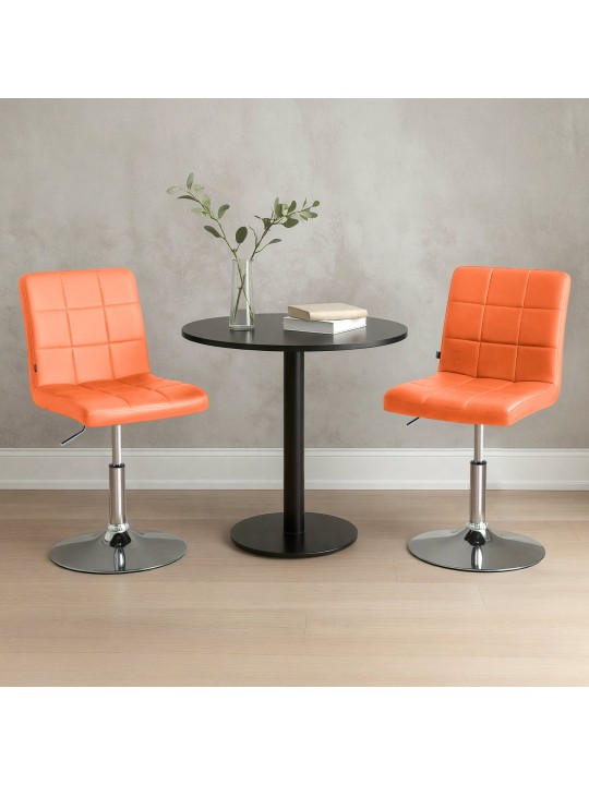 Stol Ricky imiteret læder, orange