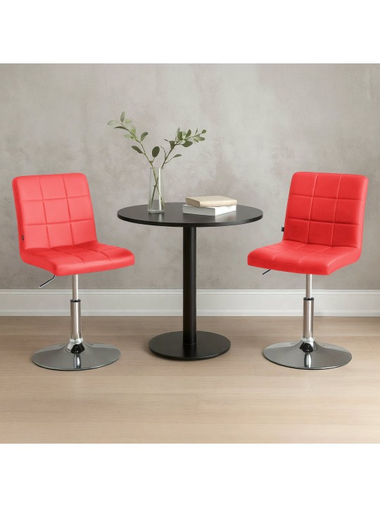 Stol Ricky imiteret læder, rød