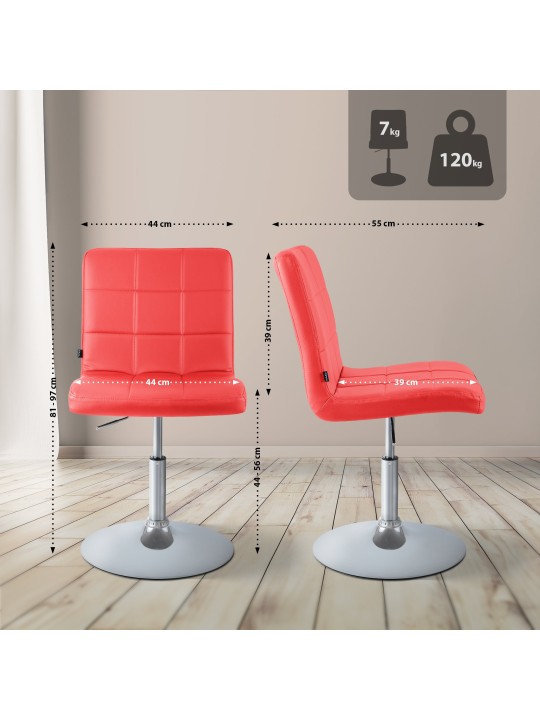 Stol Ricky imiteret læder, rød