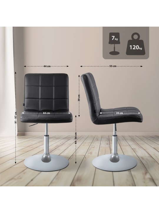 Stol Ricky imiteret læder, sort Stol Ricky imiteret læder, sort