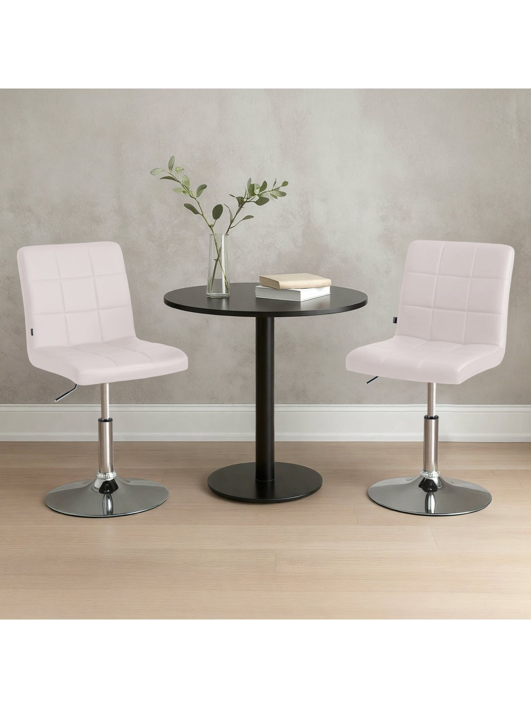 Stol Ricky imiteret læder, hvid